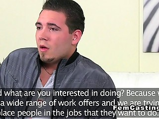 Beautiful female agent fucking on casting
