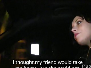 Dude fucks hitchhiker in public at night