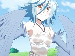Busty anime beauty reveals her big tits to her friend