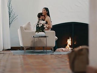 Cute teen enjoys hardcore passionate sex with a hung man