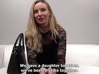 Cute horny amateur sucks dick and fucks on a casting