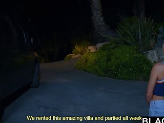 Naked booty goddess Apolonia Lapiedra fucks a black man outside