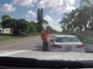 Naughty girl with big tits fucks hardcore on a car