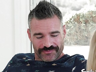 Beautiful blonde fucked hardcore after deep throating a big cock